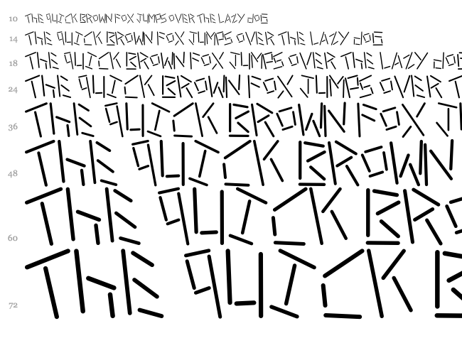 Linerstencil font waterfall